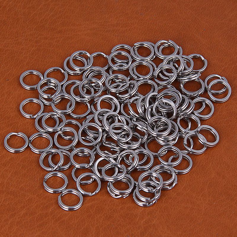 Afgeplatte dubbele lus vislijn anti-schade ring roestvrij staal sterke punt druk platte ring kunstaas visgerei accessoires_voghion.com