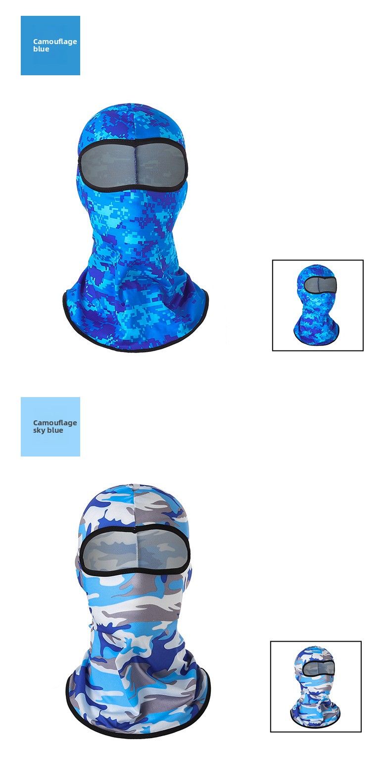 Masque de cyclisme intégré pour moto, couvre-tête, protection solaire, cache-cou en lycra fin et soie glacée pour homme, protection intégrale du visage_voghion.com