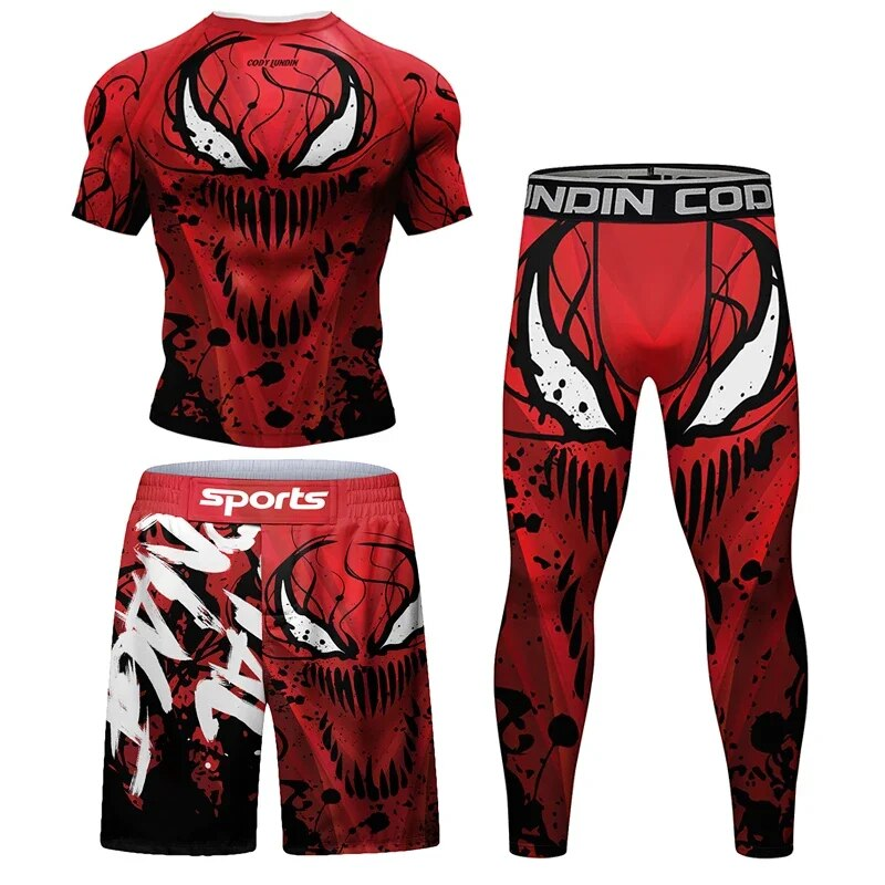 2024 Uudet Miesten MMA Compression T-paita Shortsit Spartan Set Rashguard Jiu jitsu Paidat Vaatteet Fiess Bjj Boxing Boxe Sport_voghion.com