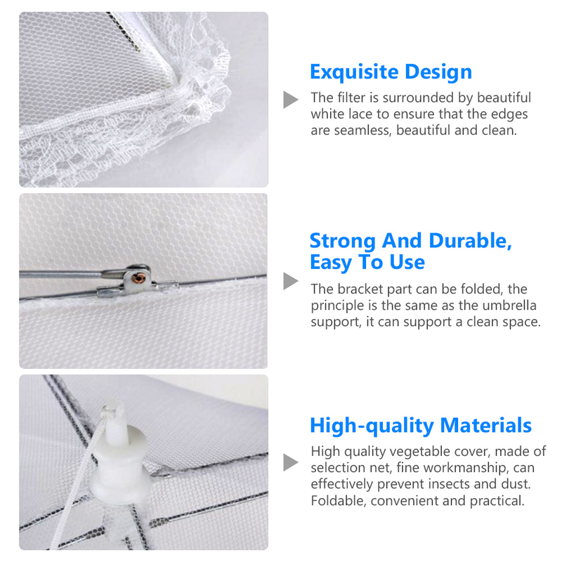 1Pc Convenient And Useful Food Covers Umbrella Style Anti Fly Mosquito Meal Cover Table Mesh Food Cover Kitchen Cooking Tools_voghion.com