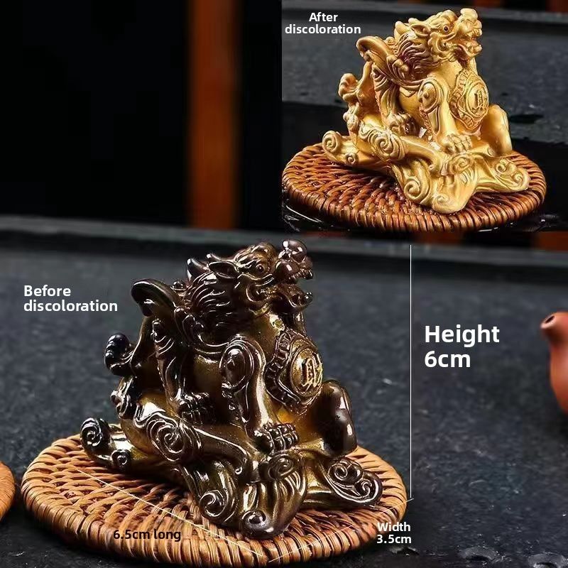 Home Ornament Lucky Color-Changing Pet For Living Room Creative Table Small Tray Play Tea Set Accessories_voghion.com