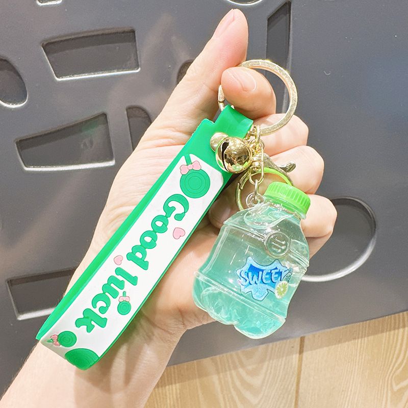 Oil-Filled Liquid Coke Drift Bottle Small Pendant Exquisite Creative Backpack Car Student Couple Keychain_voghion.com