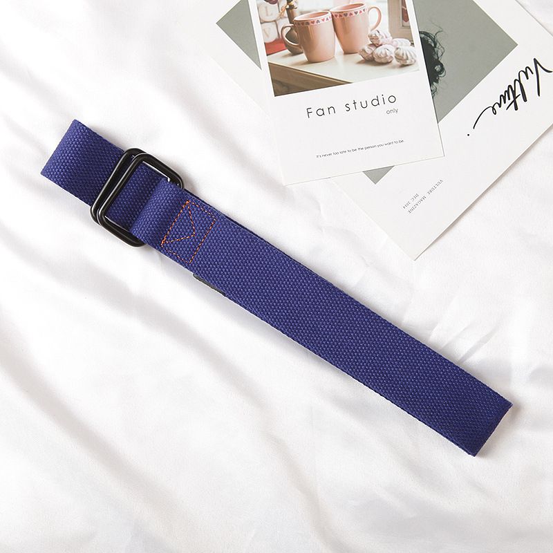 Fivela de anel duplo, tecido unissex, versão coreana, cinto decorativo versátil, mais vendido_voghion.com