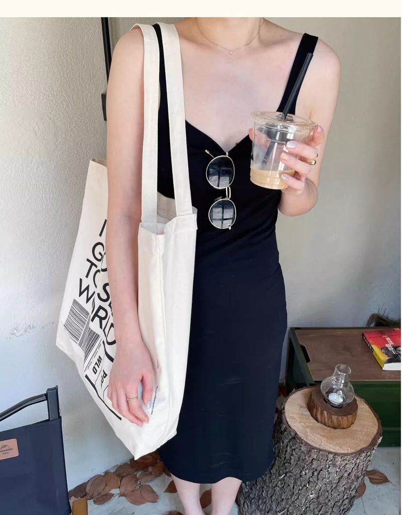 Carrying Canvas Bag Large Capacity Tote Bag Small Cloth Bag Single Shoulder Canvas Bag_voghion.com