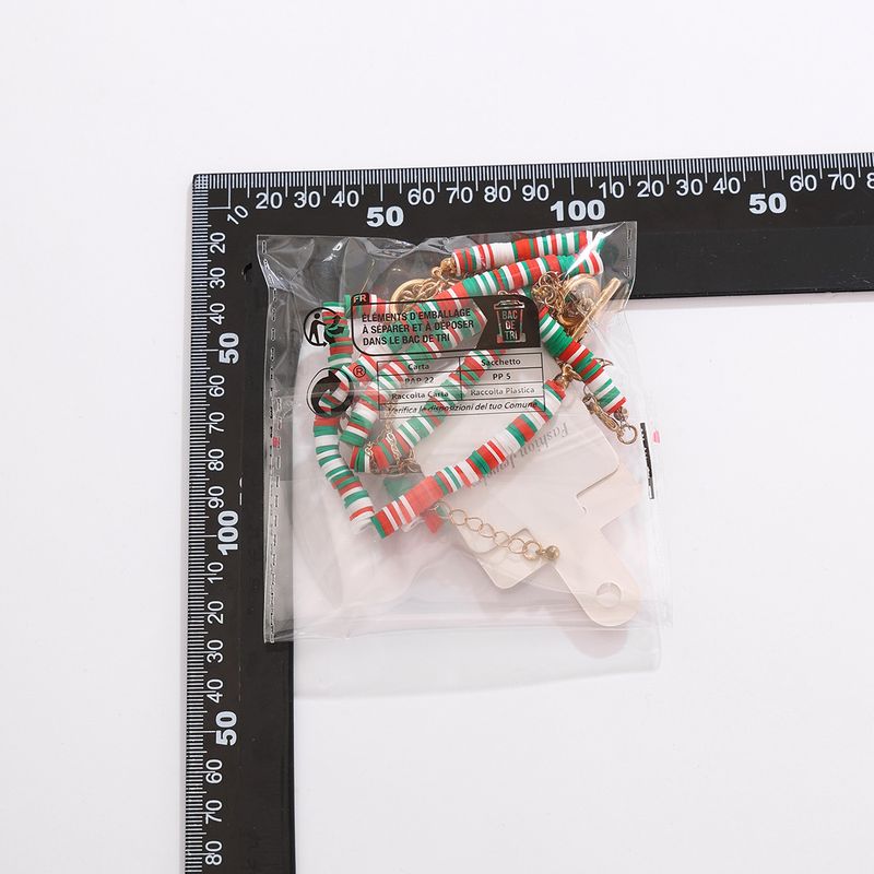 Bijoux Mode argile polymère OT boucle alliage collier 3 pièces Noël vieil homme pendentif chaîne de clavicule_voghion.com