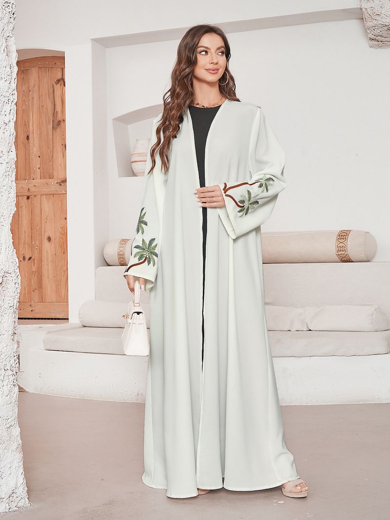 2025 neue Moslemische Kleidung Mode Elegante Strickjacke Bestickt Kleid Abaya_voghion.com