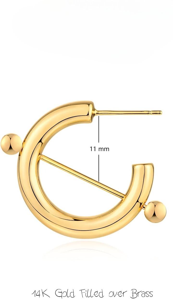 Orecchini a cerchio da donna in oro 14 carati, piccoli, semplici, fatti a mano, ipoallergenici, gioielli per tutti i giorni._voghion.com