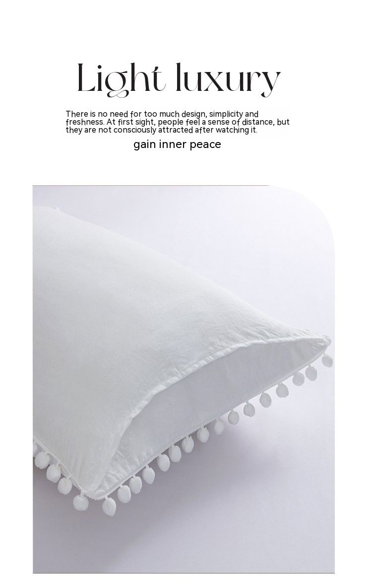Pillow case, bedding, home textile, washed chemical fiber, solid color ball pillow case_voghion.com