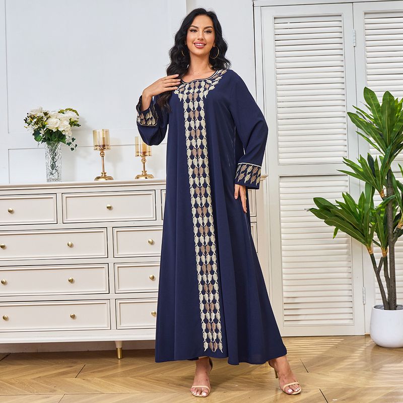 Nové muslimské župany pro ženy, dlouhé abaya, módní vyšívané turistické šaty v Dubaji_voghion.com