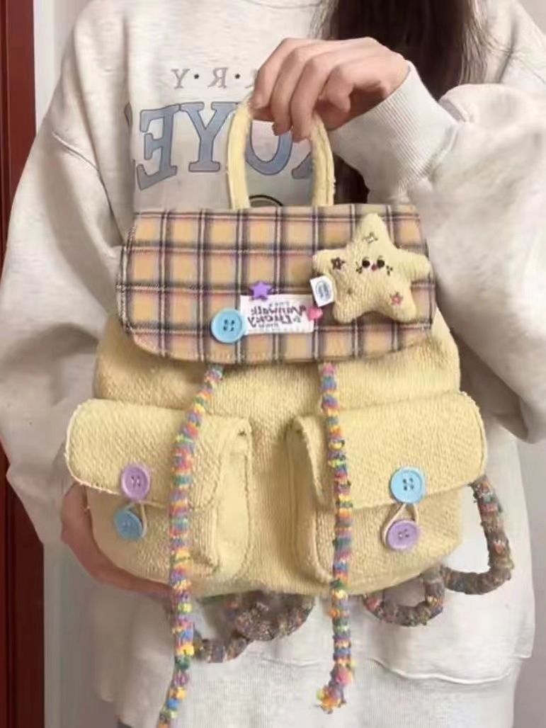 Same cute and niche girl student young travel backpack, book bag, forest style small backpack_voghion.com