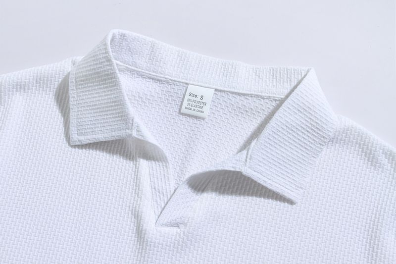 Herrenbekleidung Herren Sommer Sport Fitness Freizeit V-Ausschnitt Elastische Textur Kurzarm Poloshirt Herren_voghion.com