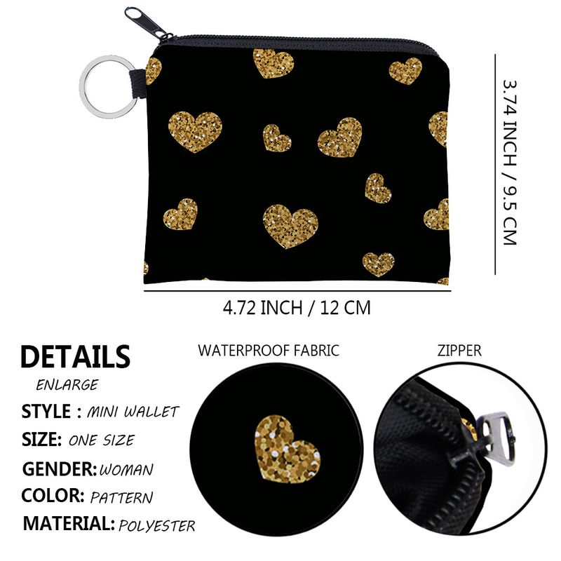 Vintage-Inspired Digital Print Coin Purse – Stylish Polyester Keychain Wallet For Women (Retro Floral Design, Compact & Lightweight)_voghion.com
