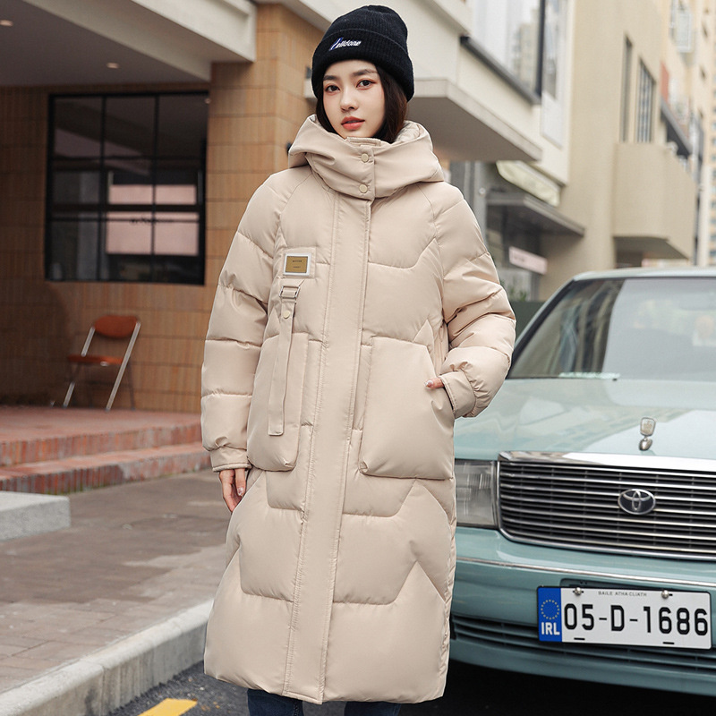 Chaqueta de invierno para mujer, Parkas largas, abrigo con capucha de algodón para mujer, chaquetas gruesas y cálidas, abrigo informal a prueba de viento para estudiante 2023_voghion.com