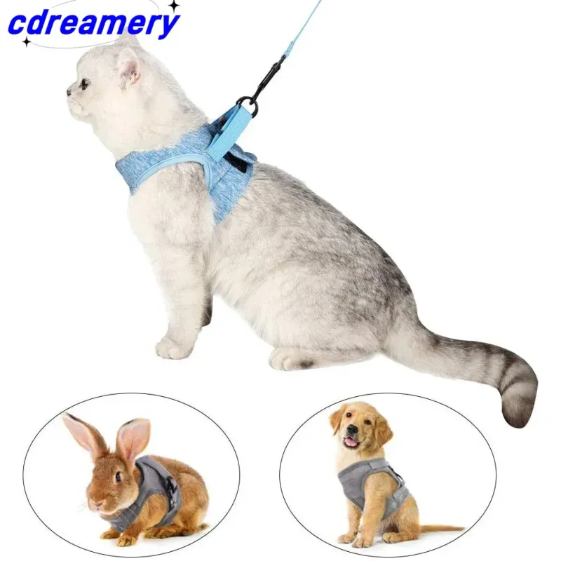 Pettorine e cinture per gatti, imbracature morbide a prova di fuga per passeggiate, giacche traspiranti con strisce riflettenti, accessori Forcat_voghion.com
