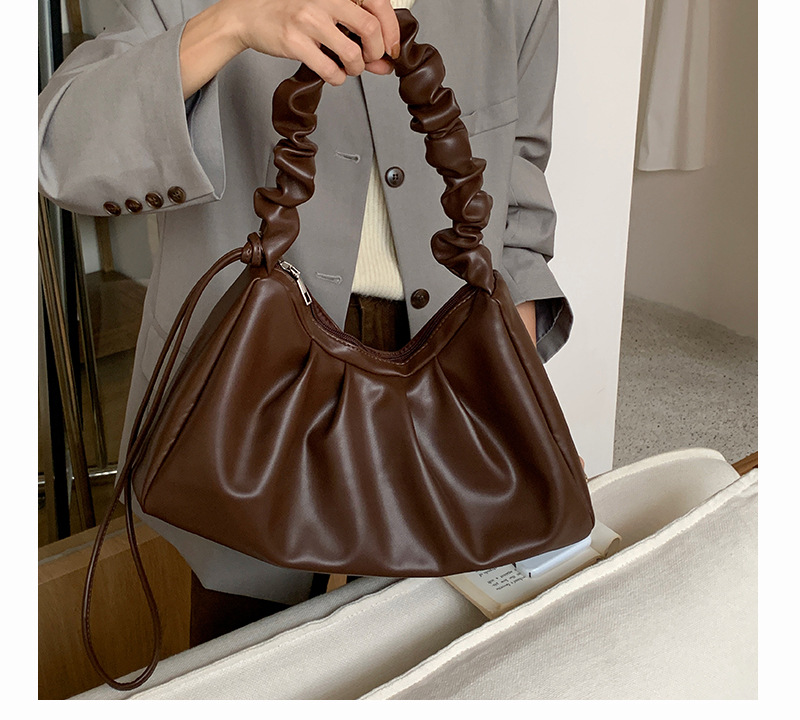 Borsa da trasporto sottobraccio pieghettata alla moda e versatile per donna 2024 Nuova versione coreana Tendenza per pendolarismo Borsa a tracolla singola Borsa da lavoro_voghion.com