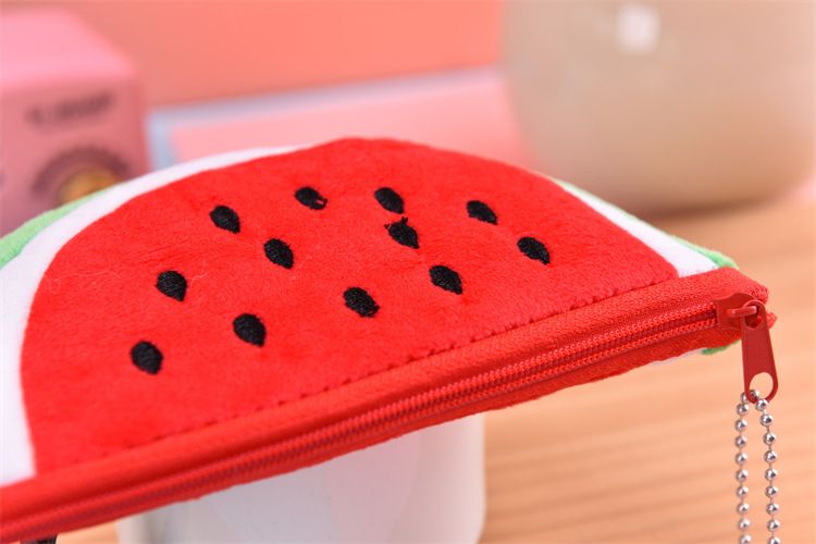 Bolsa de pelúcia criativa de frutas fofas, bolsa para moedas, fone de ouvido, cabo de dados, bolsa de armazenamento portátil_voghion.com