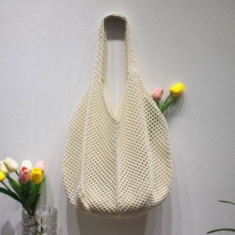 Borsa a tracolla intrecciata di grande capacità per donna, borsa a tracolla da pendolare, nuova tendenza estiva coreana, borsa lavorata a maglia per le vacanze_voghion.com