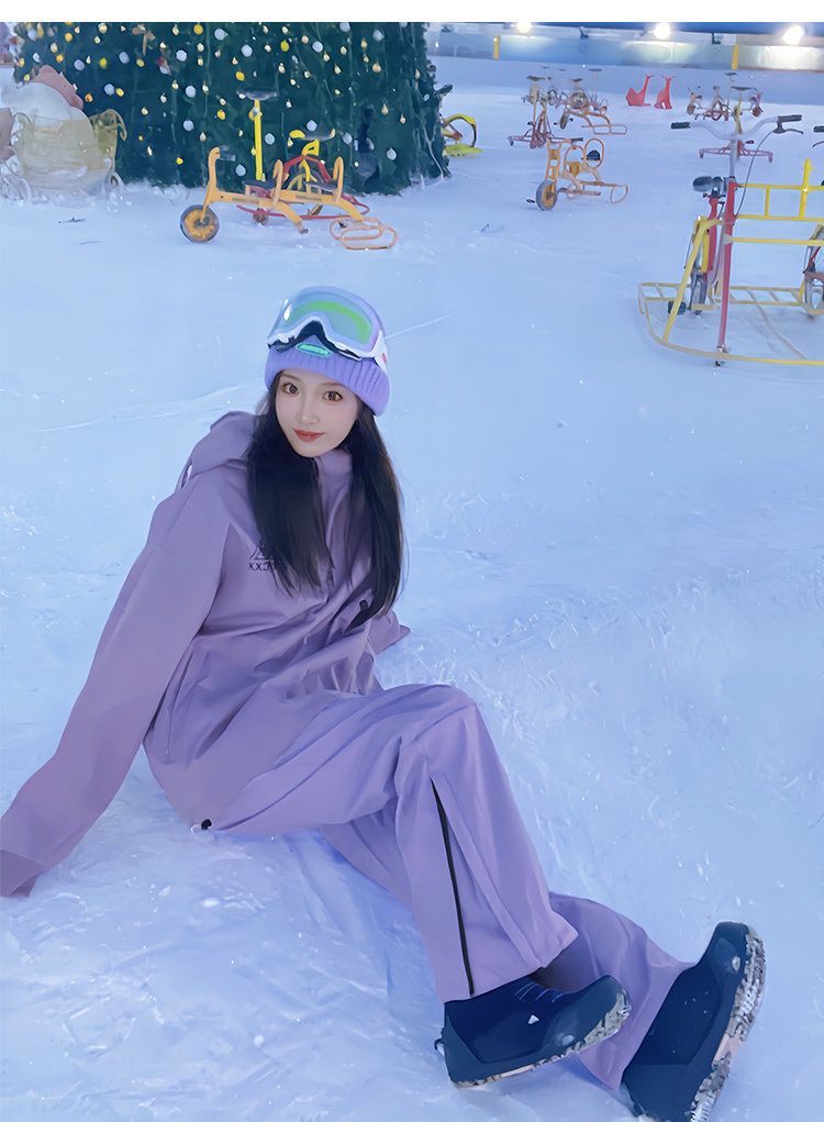 Internet-Berühmtheit, winddicht, wasserdicht, Hasenohr-Anzug-Set, Paar-Stil, Silberfuchs-Fleece-Skihose_voghion.com