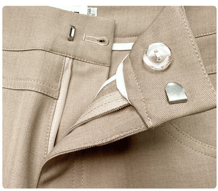 K French Design Straight Leg Pants For Women, Hip-covering Slightly Flared Wide-leg Pants With A Draping Feel, Casual Bell-bottom Floor-length Pants_voghion.com