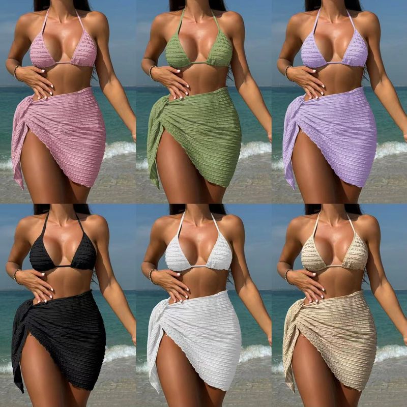 Ropa de mujer Nueva serie Candy Traje de baño de tela especial Bikini Bikini de tres piezas_voghion.com