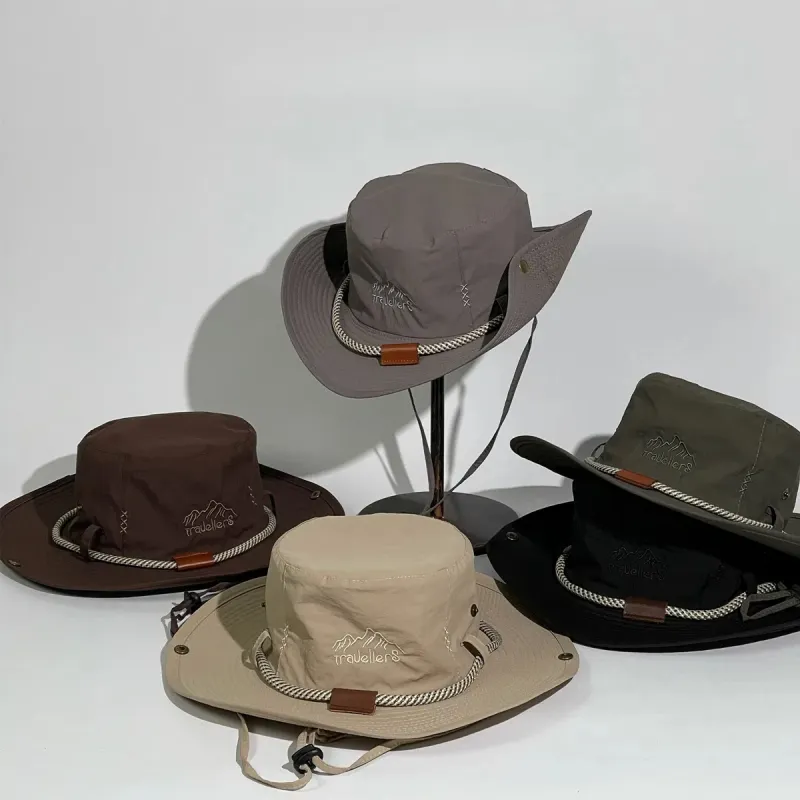 Nieuw binnen Outdoor ademend snel drogend vissershoed voor mannen en vrouwen bergbeklimmen zonbescherming vissen Western cowboyhoed_voghion.com