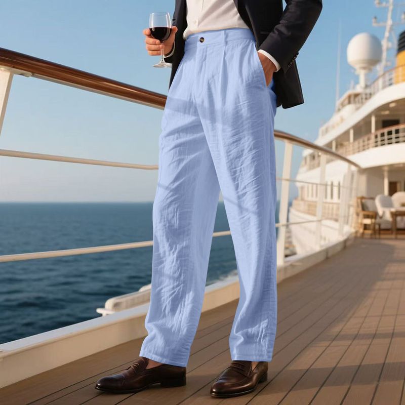 Herrenbekleidung Herren Freizeithose Sommer Dünne Lose Gerade Business Anzughose Herren_voghion.com