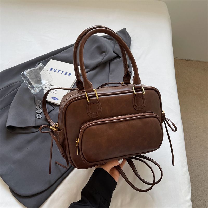 Borsa a tracolla doppia con design a nicchia singola, borsa da donna, borsa a mano piccola, tote, borsa coreana alla moda autunno inverno_voghion.com