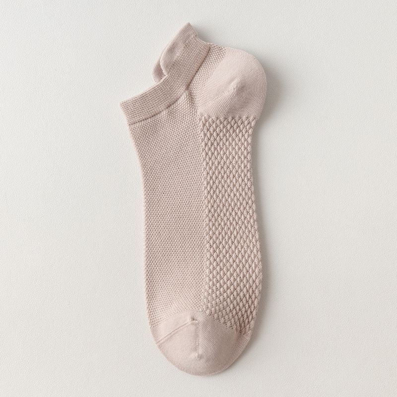 Calcetines de verano 2025e de algodón fino, resistentes al olor y absorbentes del sudor, versátiles, de malla corta y transpirables para hombre Zhuji_voghion.com