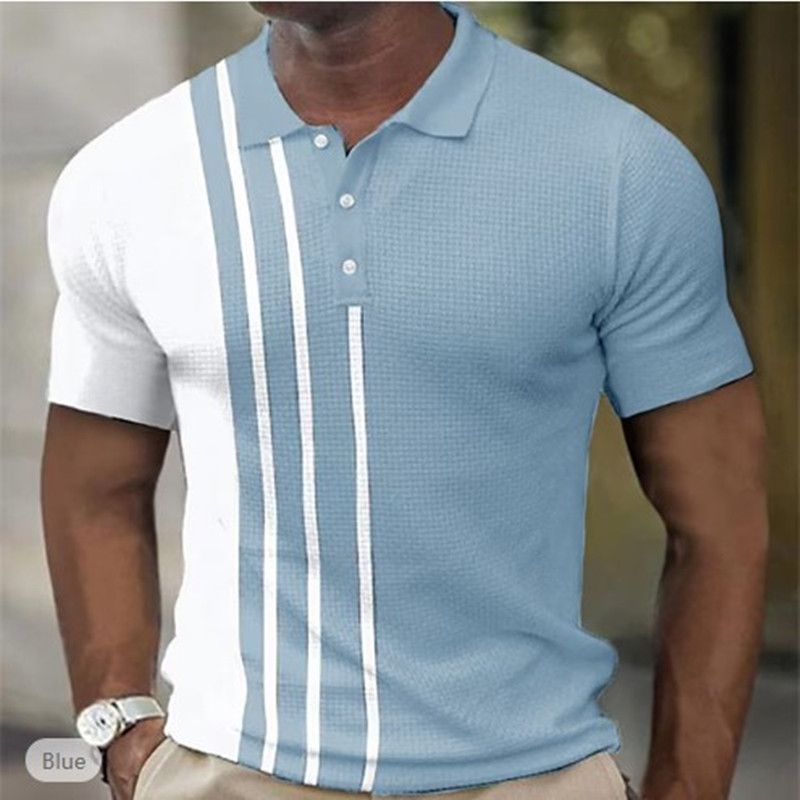Unschlagbare Qualität Sommer Trendy Golf Shirt Für Herren Polo Mode Casual Kurzarm 3D Gedruckt Knopfleiste Top_voghion.com