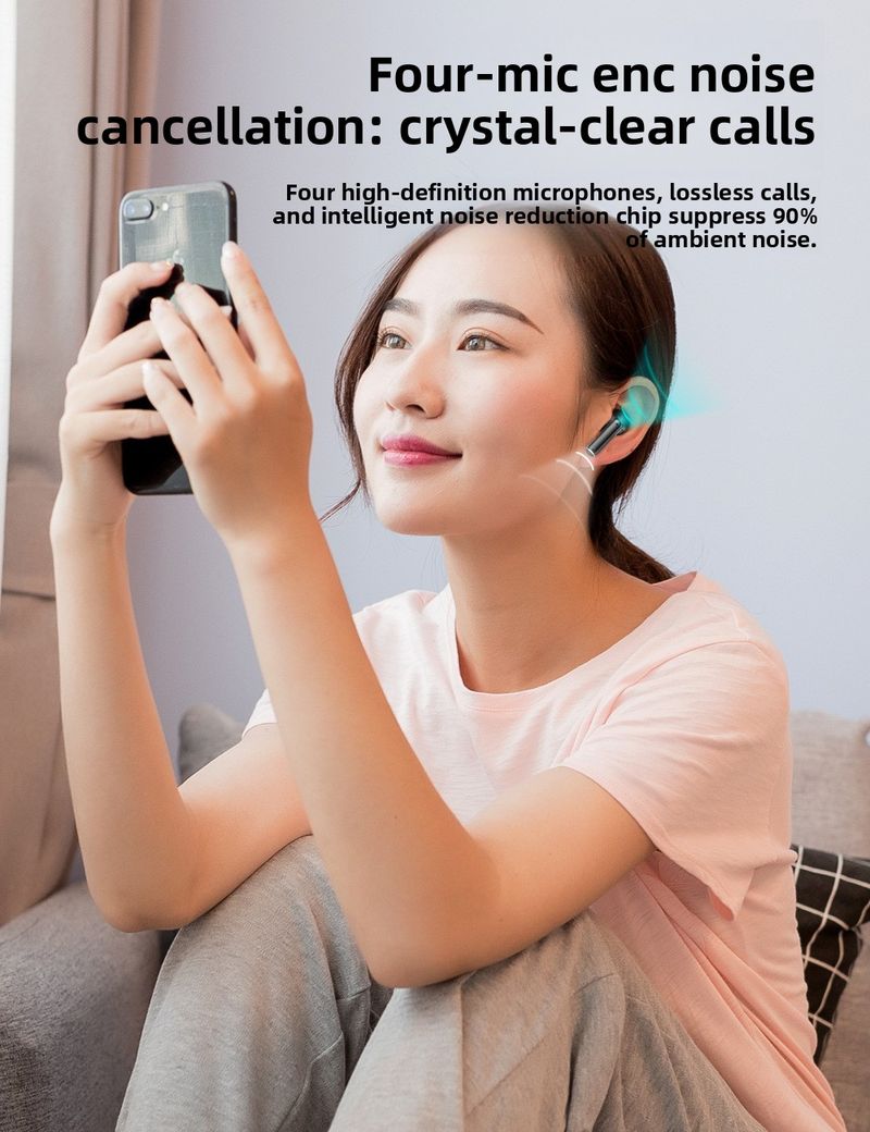 【Alta qualità】 Auricolari Bluetooth più venduti, ANC wireless, cancellazione del rumore, batteria a lunga durata, alta qualità del suono, auricolari in-ear completi_voghion.com