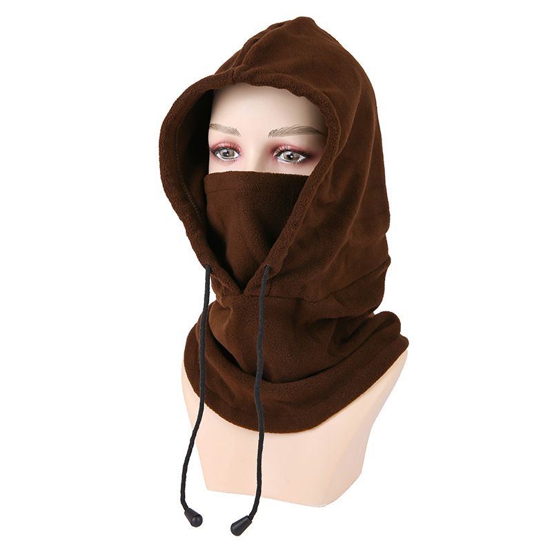 Cappello con cappuccio in pile lavorato a maglia, antivento, termico, per ciclismo all'aperto_voghion.com