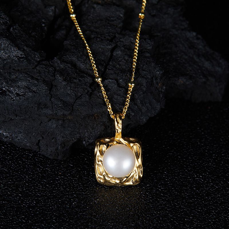 Parure di gioielli da donna in argento Sterling 925 con perle d'acqua dolce naturali, elegante collana, orecchini e anello, minimalista e chic_voghion.com