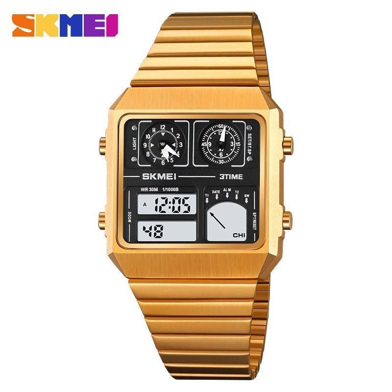 Shimei Fashion Termometro multifunzionale per uomini e studenti, orologio elettronico impermeabile con doppio display, casual e all'aperto_voghion.com
