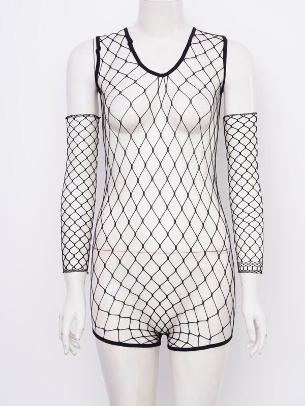 Sexy Dessous Nachtwäsche Frauen Aushöhlen Mesh Body Stocking Bodysuit Nachtwäsche_voghion.com