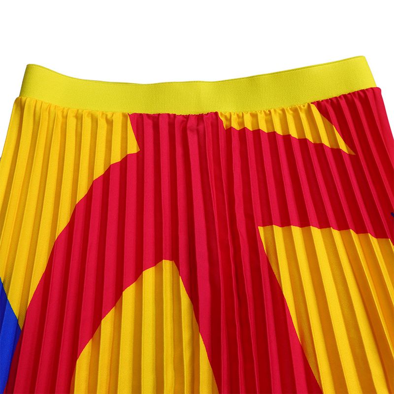 Damenbekleidung Faltendruck Kontrastfarbener Anzug Langärmliges Oberteil Modischer Halbrock Zweiteiliges Set_voghion.com