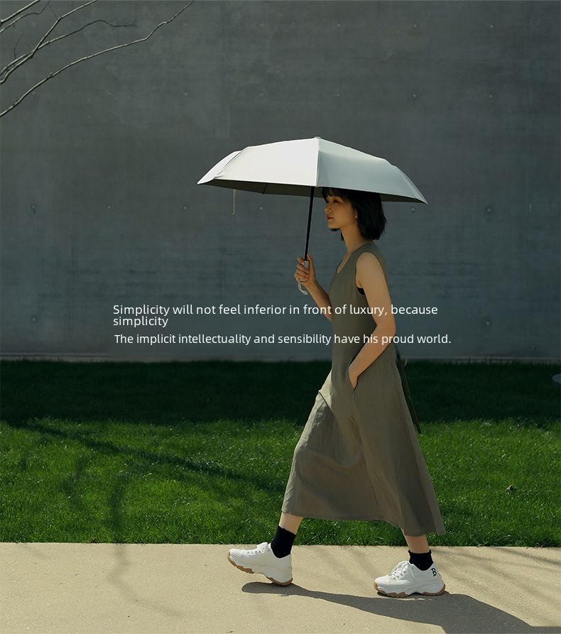 Ultra-light Six-fold Umbrella Mini Sunshade Umbrella Compact Portable Sun Umbrella Women's Sun Protection and UV Protection Capsule Dual-use for Sunli_voghion.com