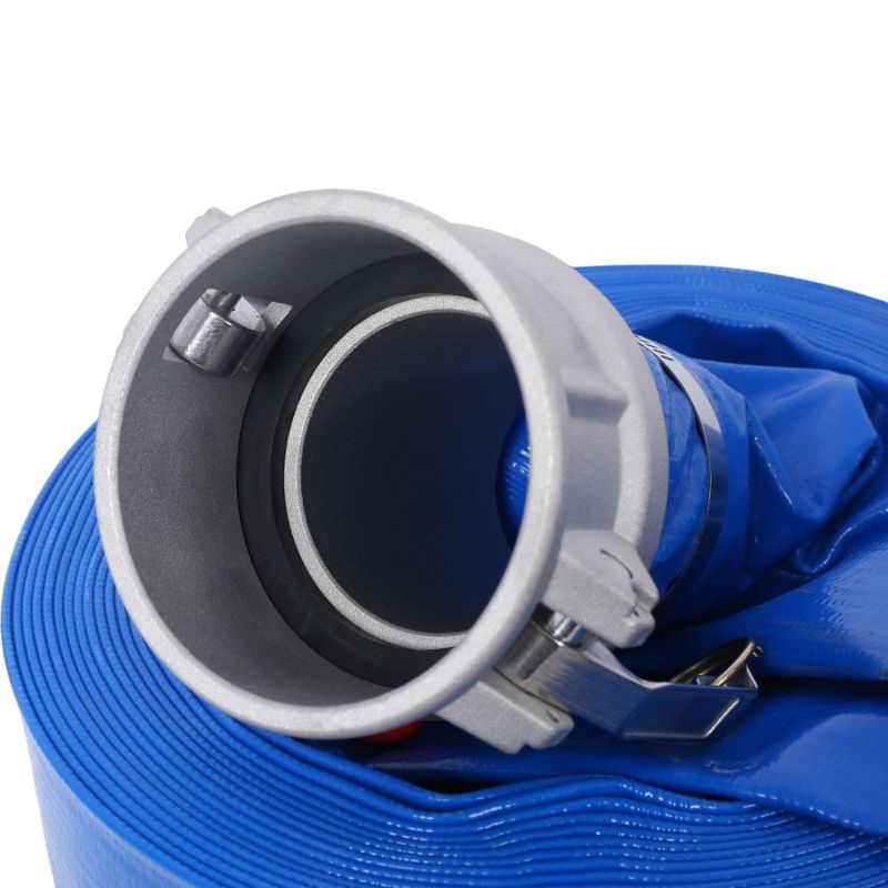 Drain Lay Clea Blue Duty Pump Discharge Hose Hoses Reinforced Pool For PVC Backwash Water 3X100FT Pools Swimming Flat Heavy And_voghion.com