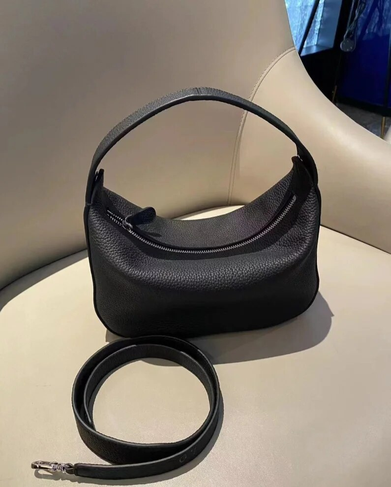 THE New ROW Small Handheld One Shoulder Crossbody with Cowhide Top Layer for Minimalist Commuter Women's Leather_voghion.com