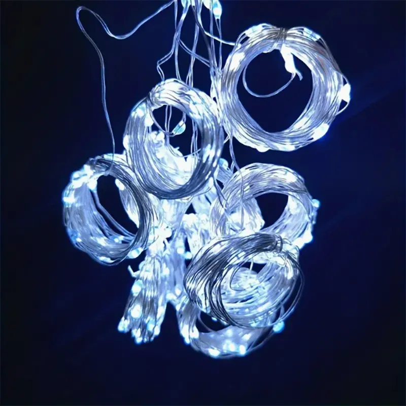 Cortina de luces LED de 6/3 m, 8 modos de iluminación, ideal para decoración de interiores y exteriores, para Navidad, bodas, jardines, salas de estar y dormitorios._voghion.com