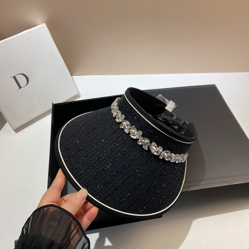Fragrant Feng Shui Diamond Light Luxury Empty Top Fashionable French Celebrity Style Small Crowd Weaving Sun Protection_voghion.com