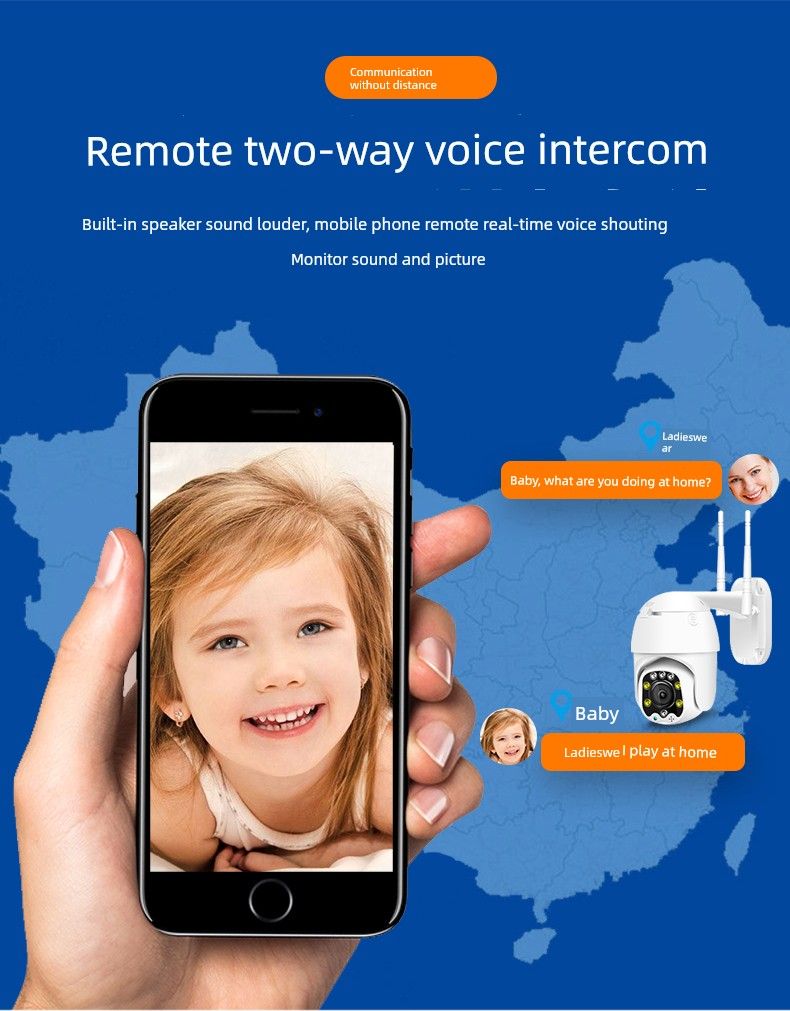Cámara de red de vigilancia Neye3c con lente de video, control remoto para teléfono móvil, 360 grados, para tiendas, comercios y fábricas._voghion.com