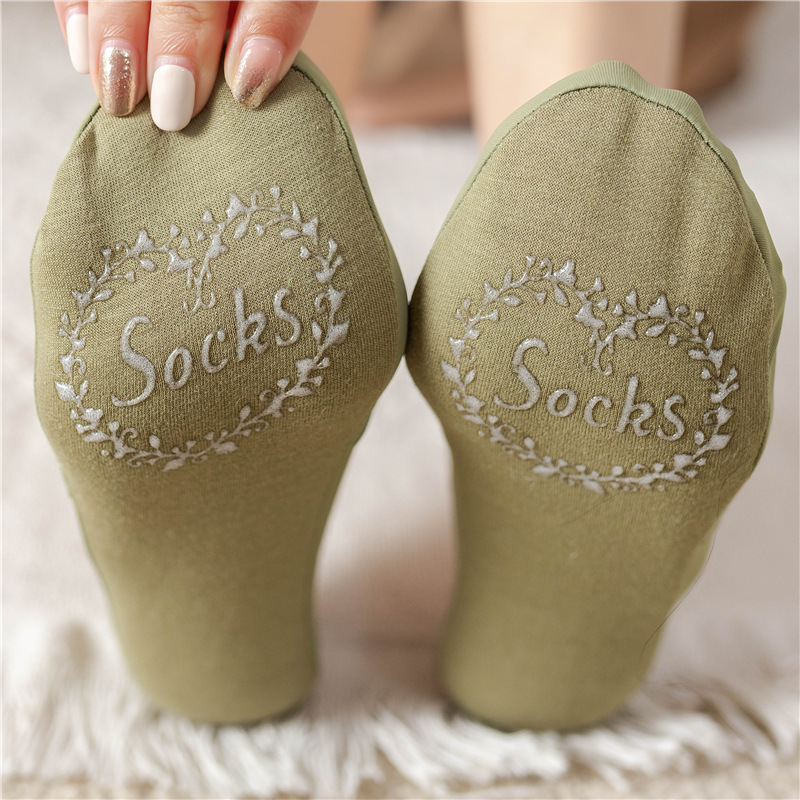 5 pcs women in summer, thin cotton-soled socks, women's short socks, ice silk boat socks, shallow-mouth invisible socks, non-slip and no-heel fall off_voghion.com