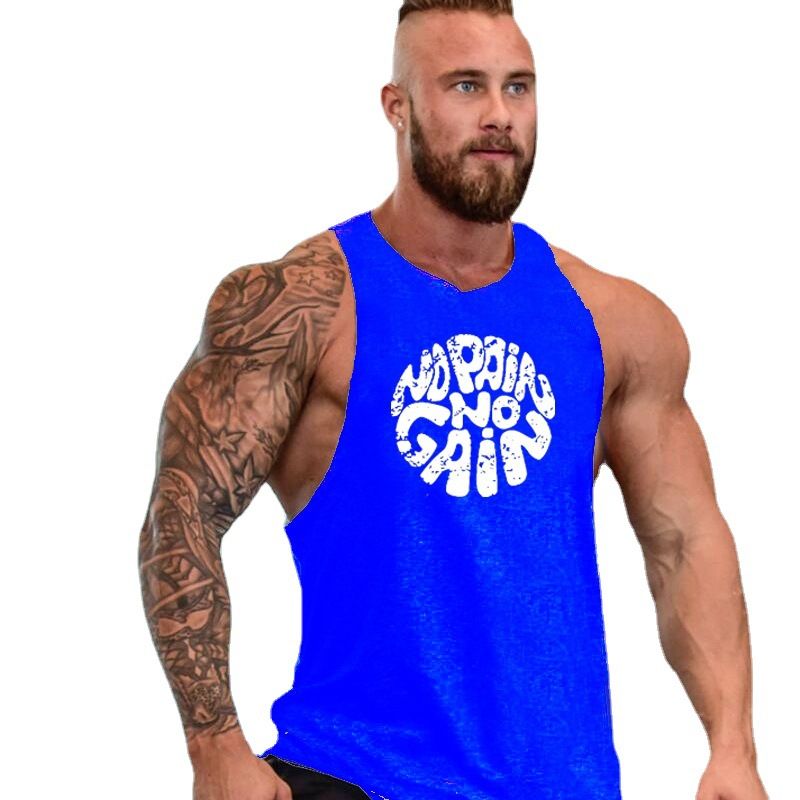 Canotta sportiva casual da uomo, ampia e alla moda, in cotone multicolore stampato_voghion.com