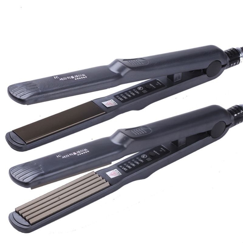 Corn Temperature Adjustable Electric Wheat Spike Hair Wave Curling Iron Straightener_voghion.com