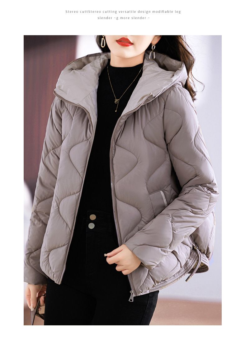 Doudoune courte brillante pour femme, manteau d'hiver léger à capuche, vêtements d'extérieur matelassés à la mode, gilet zippé coupe slim_voghion.com