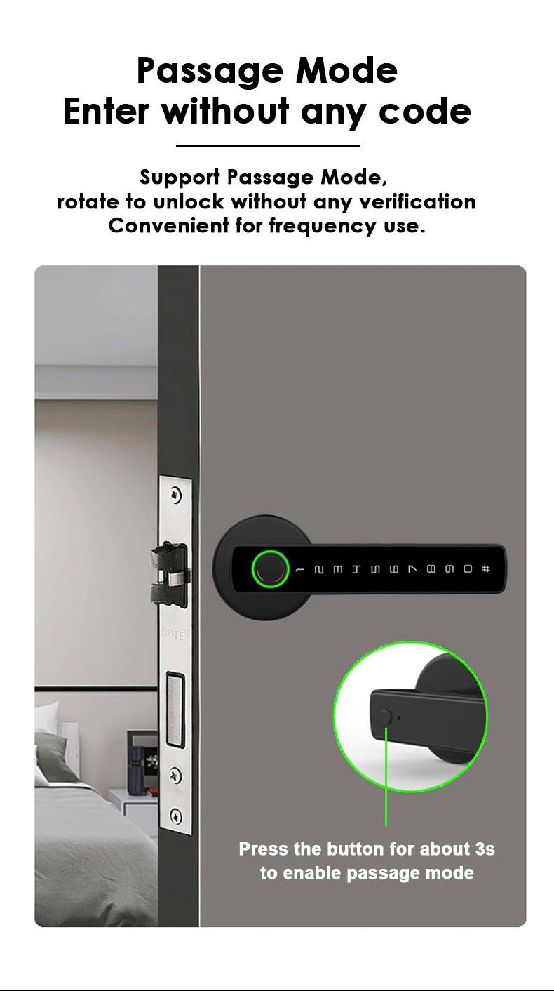 Serratura elettronica digitale intelligente per porta con impronta digitale 5KUBE M5 BLE con password/chiave/scheda IC/Smartlife/sblocco tramite app Tuya_voghion.com