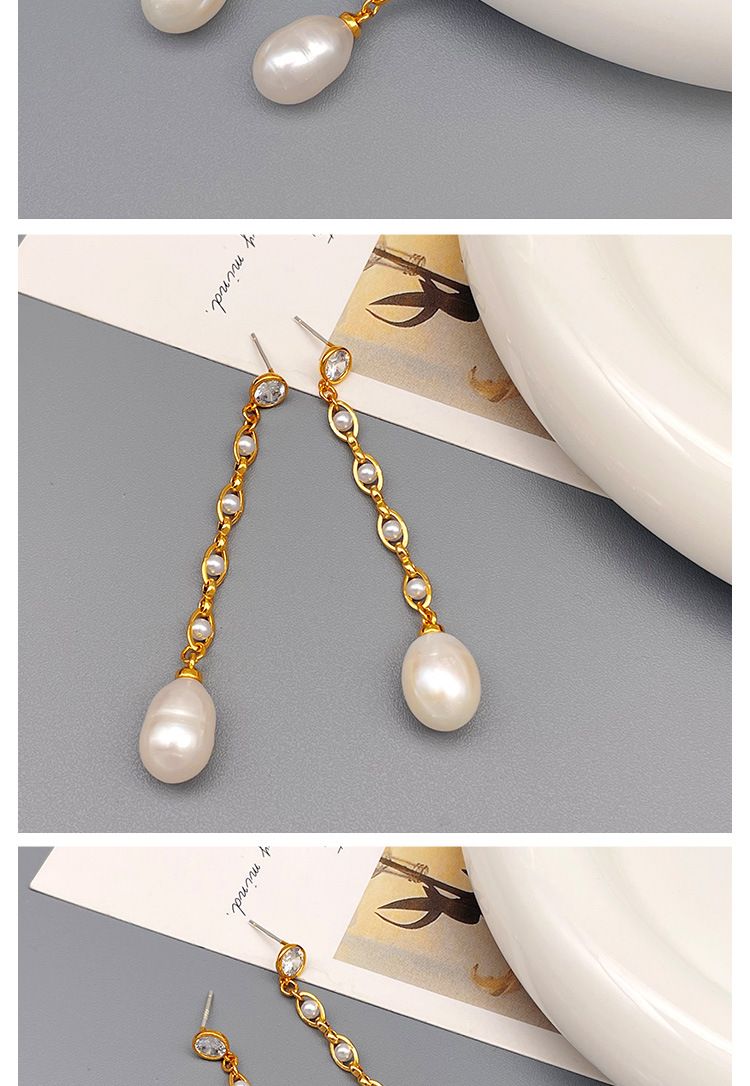 Französisch elegante lange quaste Barock süßwasser perle modische personalisierte temperament, ohrringe, und ohr zubehör_voghion.com