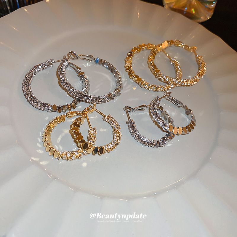 Nadel Zirkon Fragment Silber Kreis Nischen Design Sinn Ohr Hoops Elegante Licht Luxus Mode High-end-Ohrringe_voghion.com
