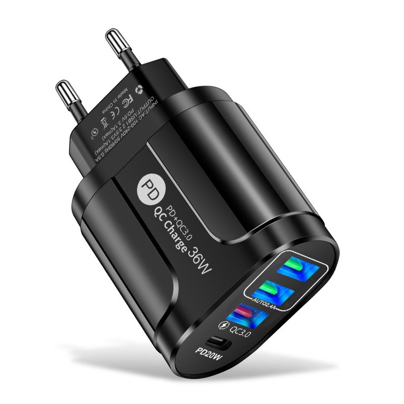 Music Festival 36W PD+QC3.0 2.4A dual fast mobile phone charger with multi port USB and PD head for travel charging_voghion.com
