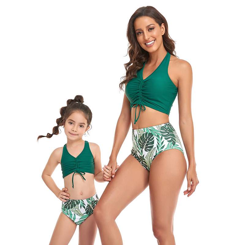 Maillot de bain fendu pour mère et enfant, Bikini familial_voghion.com